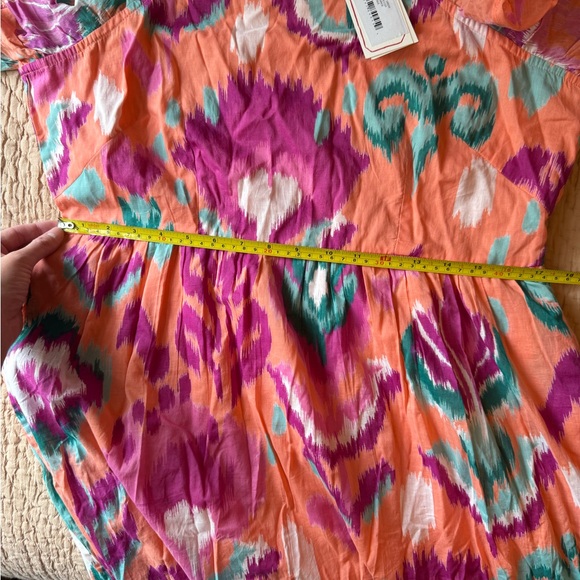 NWT Banjanan Hannah Maxi Dress Ikat Floral Spice Cotton Voile, XL - Picture 4 of 9